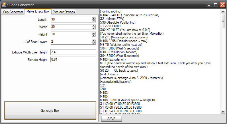G-Code Generator Interface